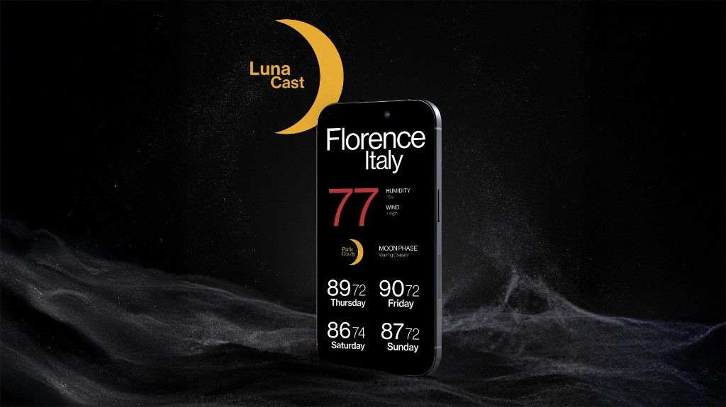 LunaCast weather interface visual one